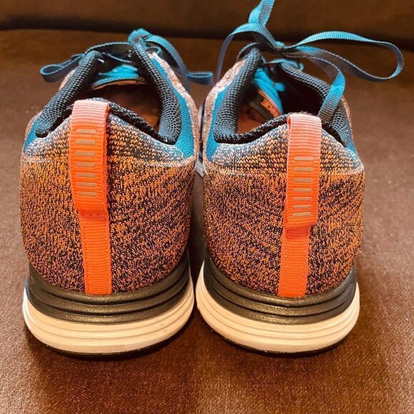 Mint Condition NIKE FLYKNIT LUNAR 1 orange navy 10 - Picture 6 of 8